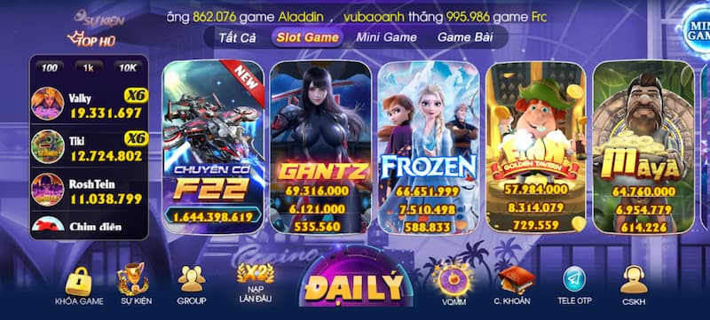 Những trò chơi hot nhất có tại cổng Sumvip club